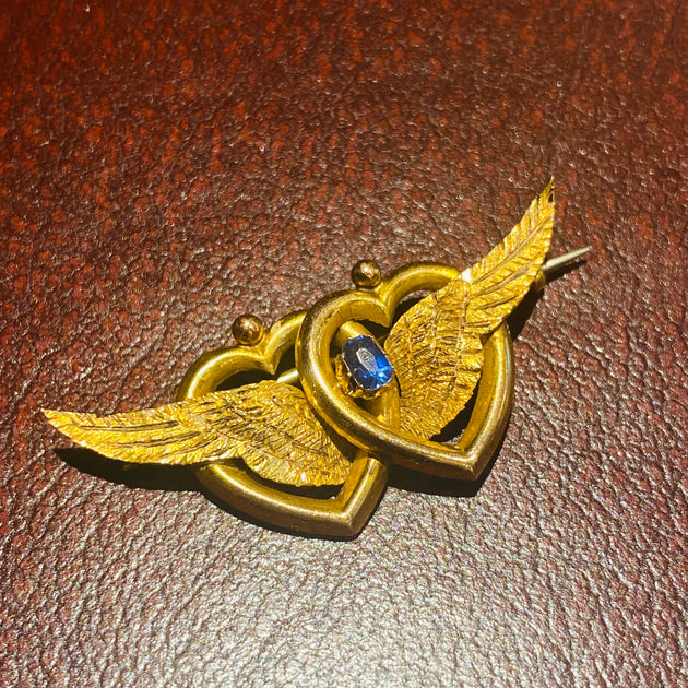 ダブルハート＆天使の翼ブローチ – 銀座アンティーク・アイ
