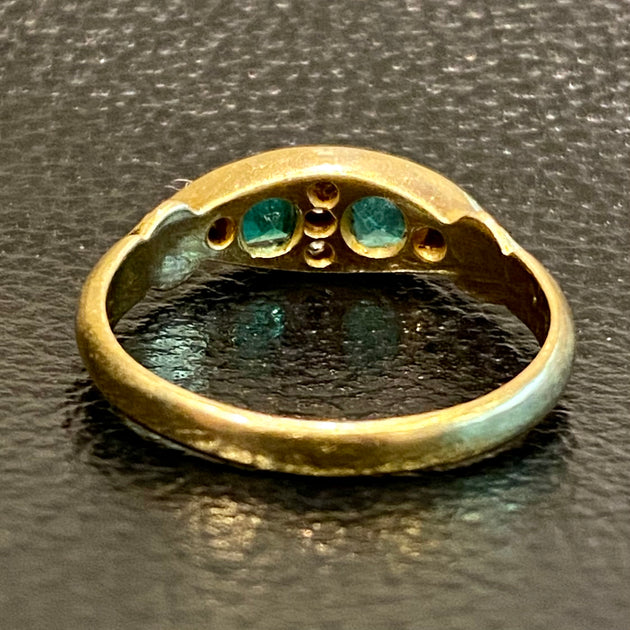 ビンテージ　エメラルド　ダイヤ　リング ビンテージ エメラルド ダイヤ リング エメラルド ダイヤ