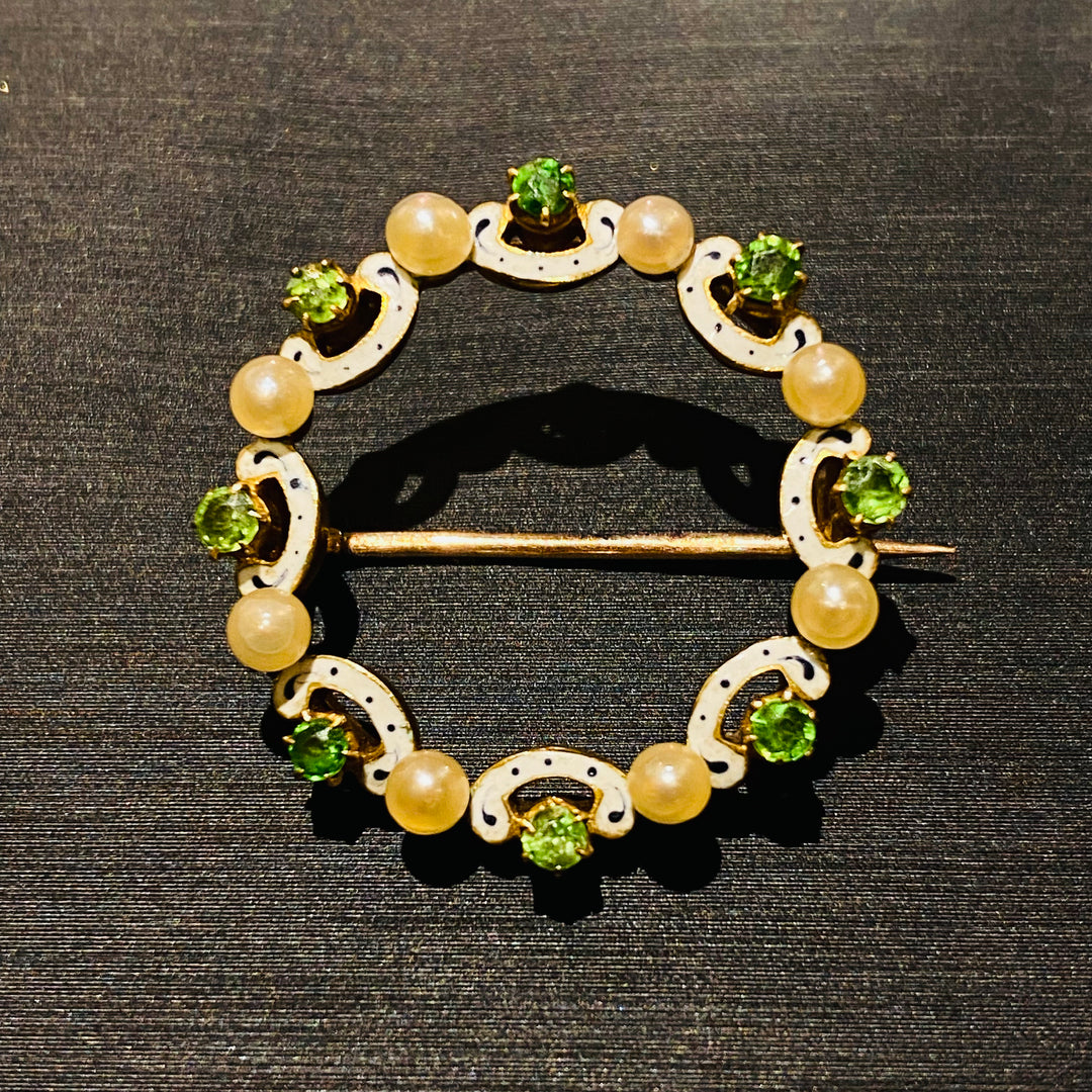 【超美品】ミキモトK18デマントイドガーネットダイヤモンドブローチ 超美品】ミキモトK18デマントイドガーネットダイヤモンドブローチ