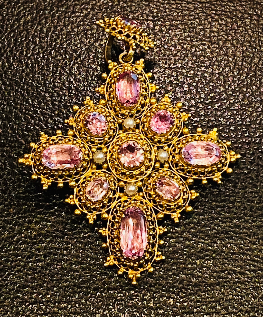 ピンクトパーズ・ジョージアンブローチ&ペンダント – 銀座アンティーク