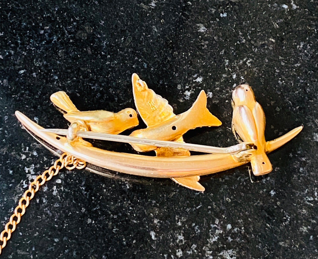 小鳥ゴールドブローチ – 銀座アンティーク・アイ