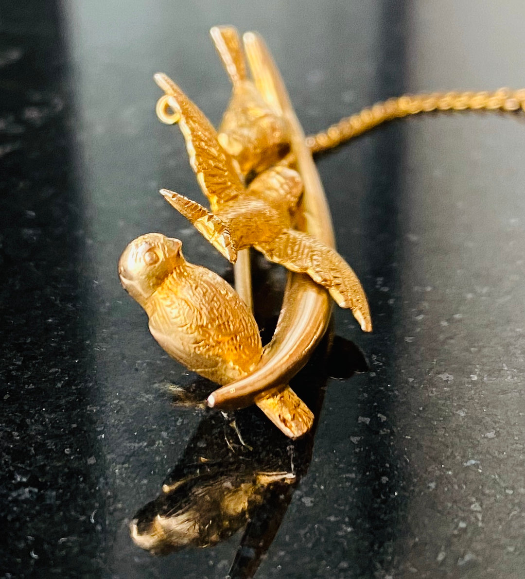 アンティーク 希少 ブローチ 美品 蜂鳥 エナメル装飾 vintageヴィンテージエナメル鳥デザインブローチ アクセサリー