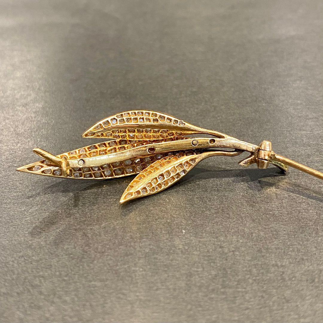 オリーブの葉ローズカットダイヤブローチ – 銀座アンティーク・アイ