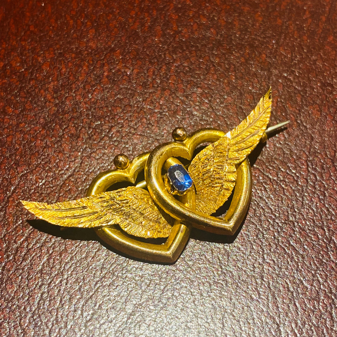 ダブルハート＆天使の翼ブローチ – 銀座アンティーク・アイ