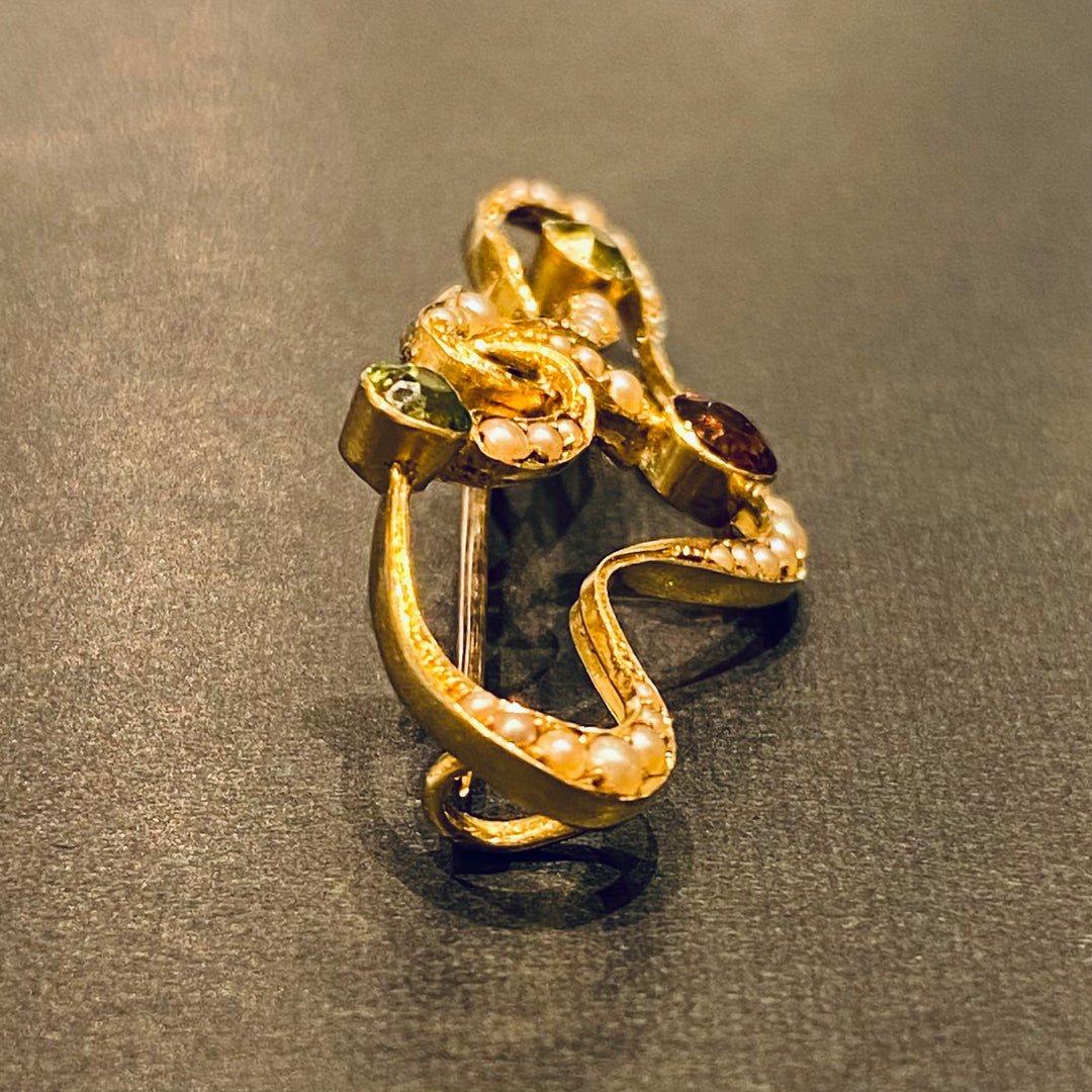 アールヌーヴォー・サフラジェットカラーブローチ – 銀座アンティーク