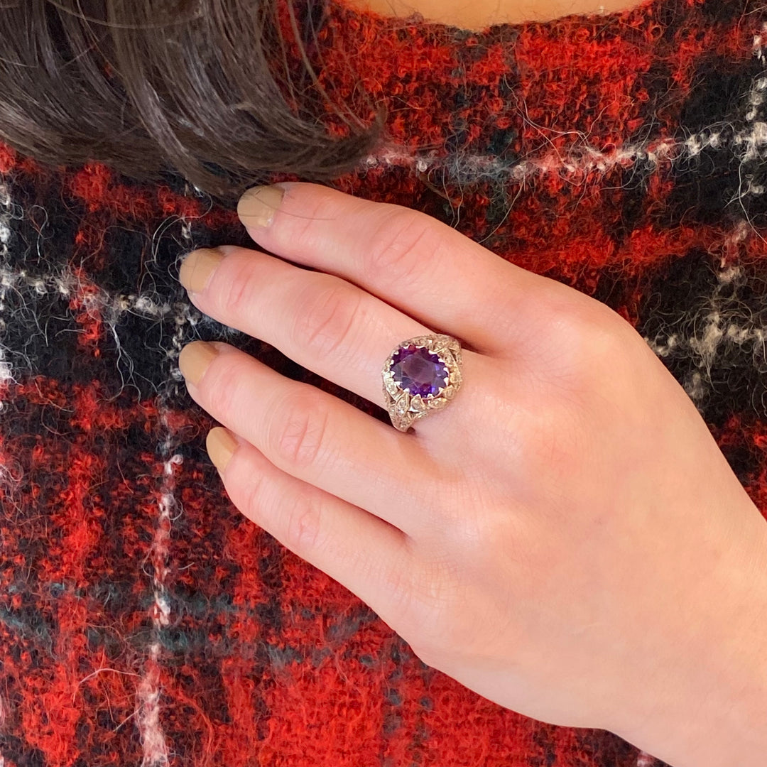 アメシスト・ダイヤリング – 銀座アンティーク・アイ