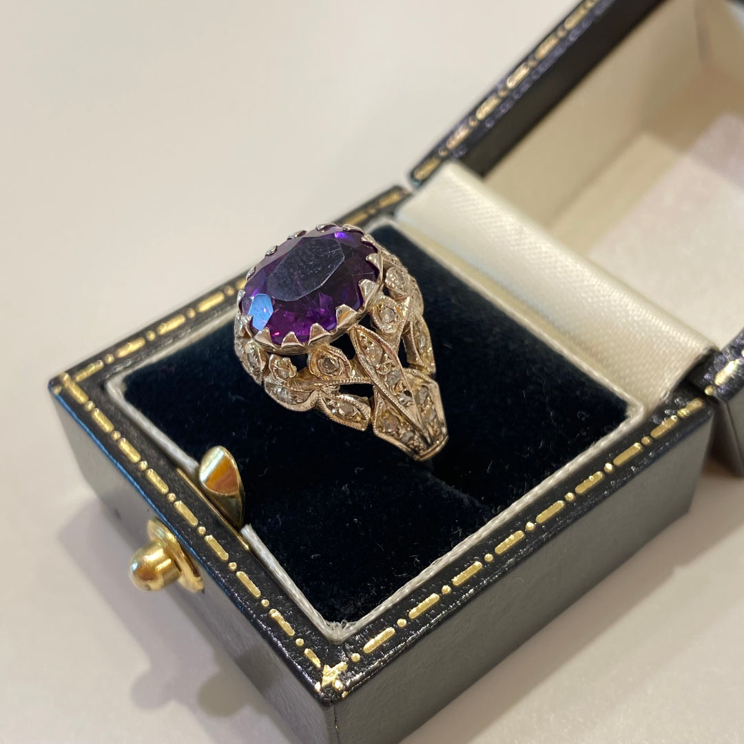 遺品整理　断捨離　アンティークヴィンテージリング　ダイヤモンド　アメジスト image_4c0ebac2-3065-47b2-a99d-