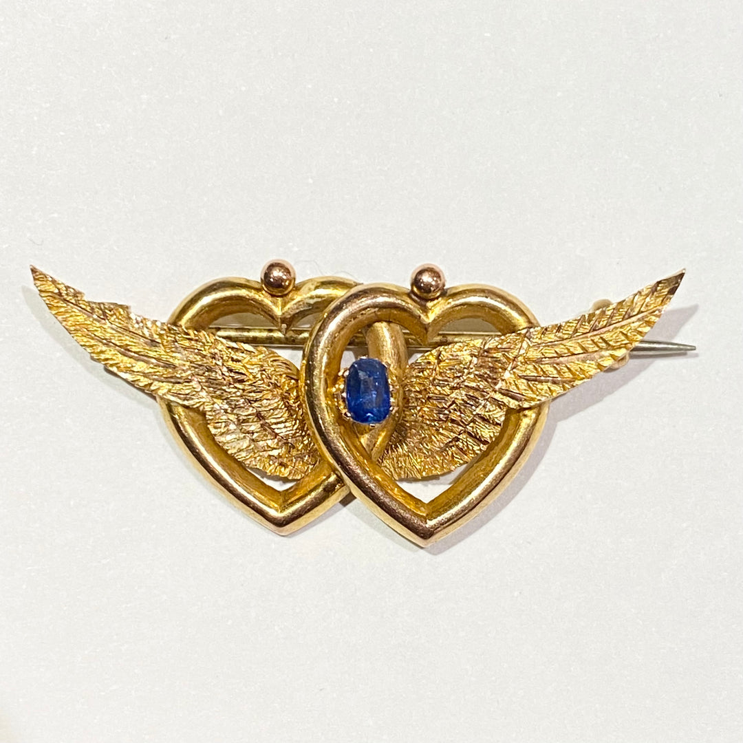 ダブルハート&天使の翼ブローチ – 銀座アンティーク・アイ ダブルハート&天使の翼ブローチ – 銀座アンティーク・アイ