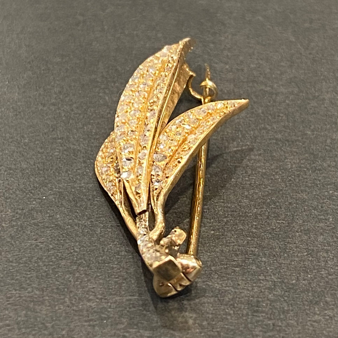 オリーブの葉ローズカットダイヤブローチ – 銀座アンティーク・アイ