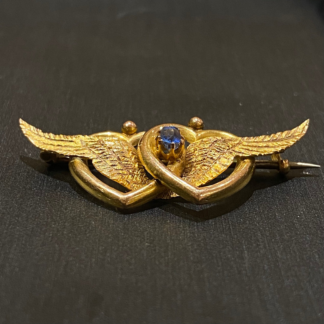 ダブルハート＆天使の翼ブローチ – 銀座アンティーク・アイ